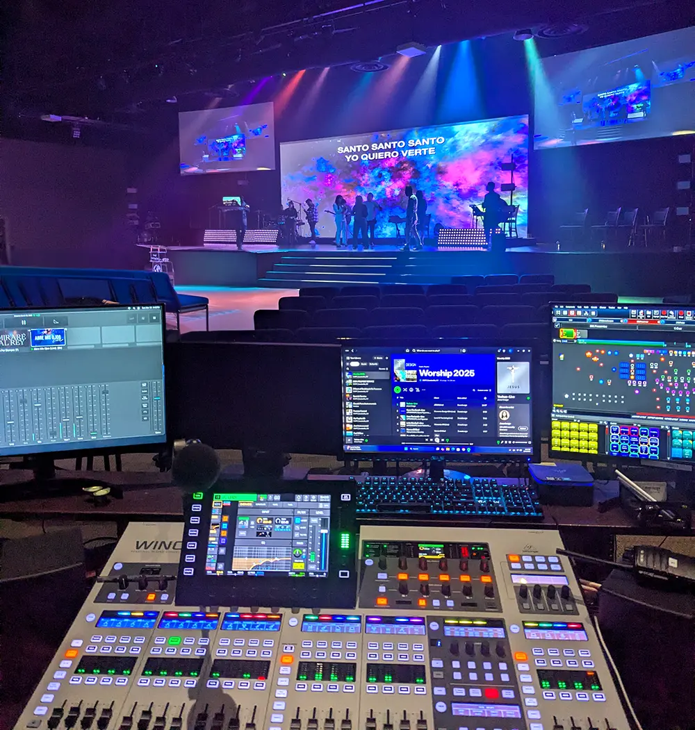 Professional sound engineering setup